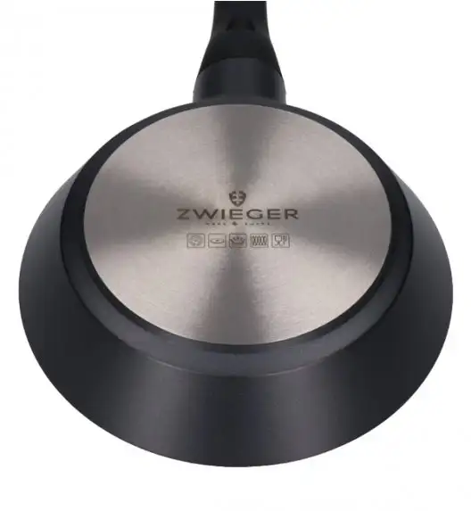 ZWIEGER BLACK STONE Patelnia 24 cm + Pokrywka uniwersalna / GREBLON non-stick