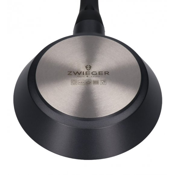 ZWIEGER BLACK STONE Patelnia 24 cm + Pokrywka uniwersalna / GREBLON non-stick