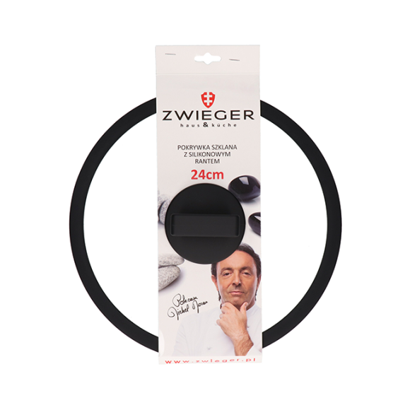 ZWIEGER BLACK STONE Patelnia 24 cm + Pokrywka uniwersalna / GREBLON non-stick