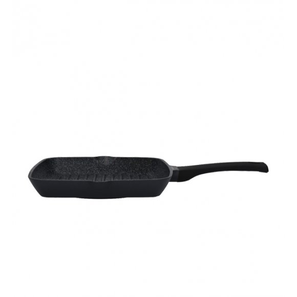 ZWIEGER BLACK STONE Komplet patelni 24, 28 cm + Patelnia grillowa 28 cm + Pokrywki / GREBLON non-stick