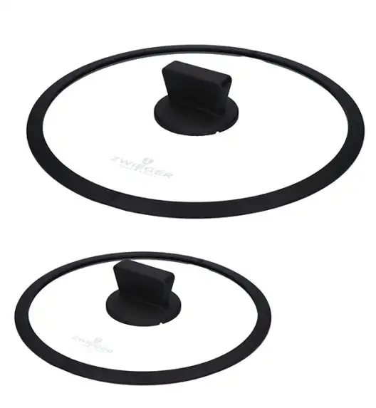 ZWIEGER BLACK STONE Komplet patelni uniwersalnych 24 + 28 cm + Pokrywki / GREBLON C3 GRANITE non-stick
