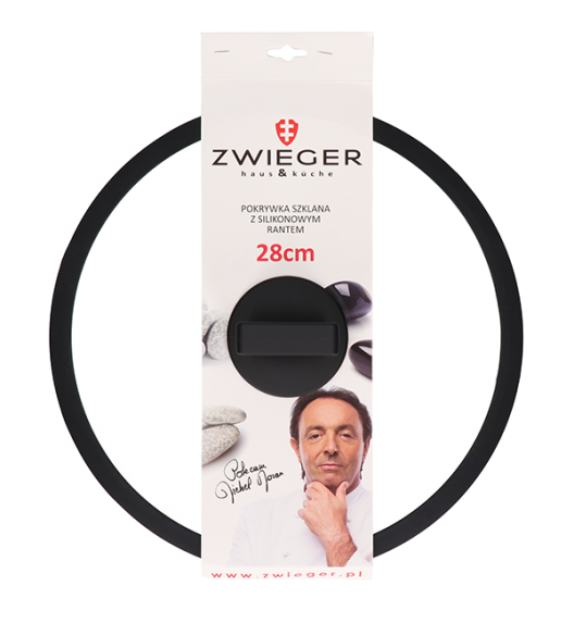 ZWIEGER BLACK STONE Komplet patelni uniwersalnych 24 + 28 cm + Pokrywki / GREBLON C3 GRANITE non-stick