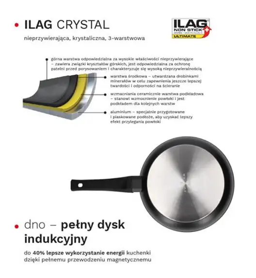 ZWIEGER GABRO Patelnia 28 cm / powłoka ILAG CRYSTAL