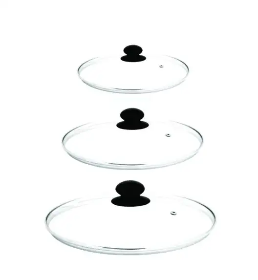 ZWIEGER GABRO Zestaw patelni 20, 24, 28 cm + pokrywki szklane Tadar / powłoka ILAG CRYSTAL