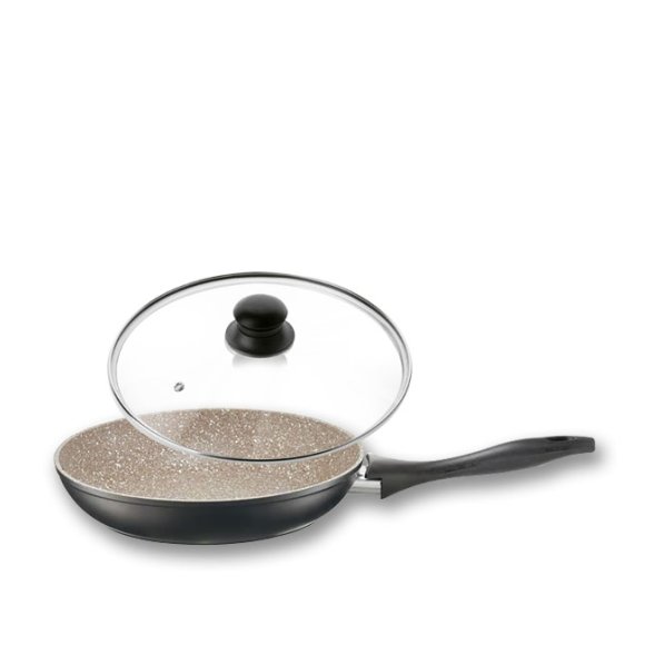 AMBITION ARRAS Patelnia 28 cm + pokrywka uniwersalna TADAR / Qualum Basic Stone Edition