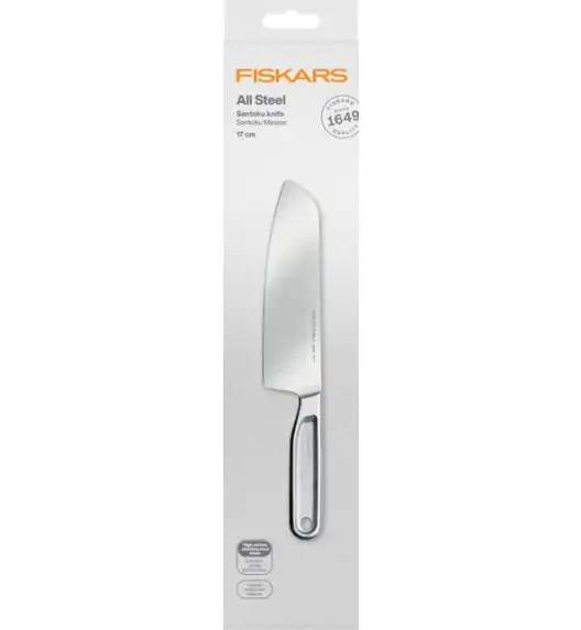FISKARS ALL STEEL 1062884 Nóż Santoku 16 cm | japońska stal nierdzewna | 58 HRC