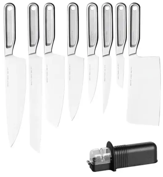 FISKARS ALL STEEL Komplet 8 noży luzem | japońska stal nierdzewna | 58 HRC + Ostrzałka uniwersalna NN