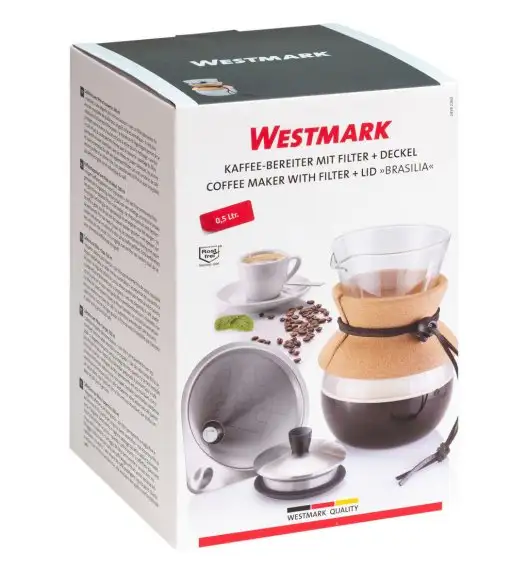 WESTMARK BRASILIA Tradycyjny zaparzacz do kawy 500 ml z filtrem i pokrywką / szkło
