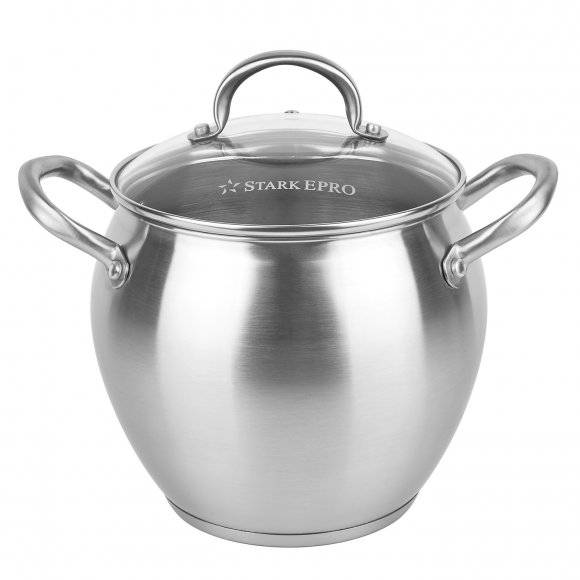 STARKE RUVIO Garnek + pokrywka 20 cm / 6,5 l / wysokiej jakości stal nierdzewna 18/10
