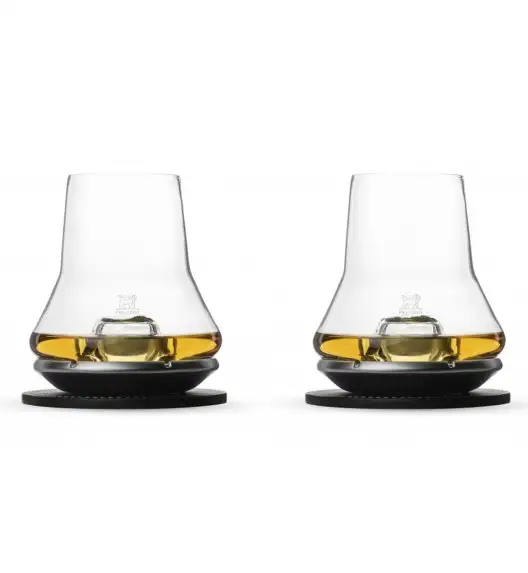 PEUGEOT LES IMPITOYABLES Komplet 2 szklanek do degustacji whisky 380 ml + podstawki chłodzące