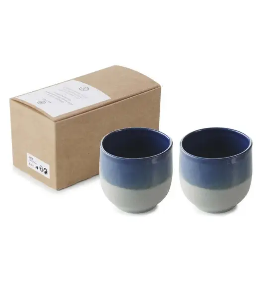 REVOL No.W Komplet 2 kubków espresso 80 ml niebieski / glina ceramiczna