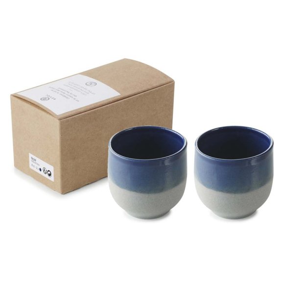REVOL No.W Komplet 2 kubków espresso 80 ml niebieski / glina ceramiczna