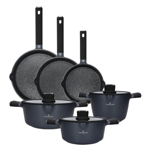 ZWIEGER VESNA Komplet 3 garnków z pokrywkami + Patelnia 20, 24, 28 cm / GREBLON C3 non-stick / indukcja