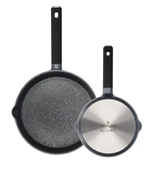 ZWIEGER VESNA Komplet 2 garnków z pokrywkami + Patelnie 24, 28 cm / GREBLON C3 non-stick / indukcja