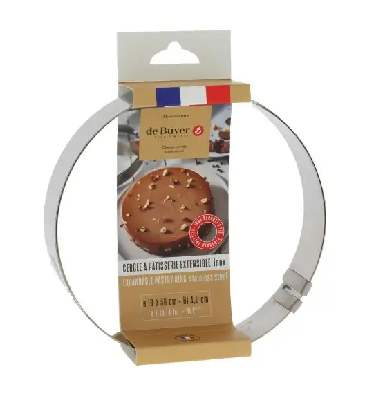 de Buyer Rant okrągły, regulowany śr. 18-36 cm, wys. 4,5 cm