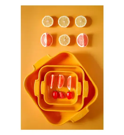 PEUGEOT APPOLIA Naczynie kwadratowe 36 cm / żółte