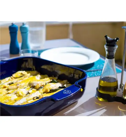 PEUGEOT APPOLIA Naczynie do zapiekania kwadratowe 36 cm / niebieskie