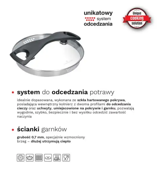 ZWIEGER GABRO Garnek z pokrywką do odcedzania 20 cm / 3 L / Stal nierdzewna