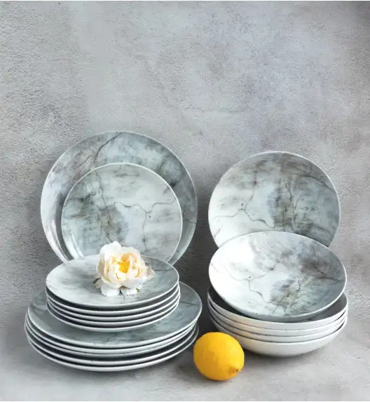 LUBIANA BOSS KERAJET | 002 MARMUREK | Serwis obiadowy 18/54 elementy | N001