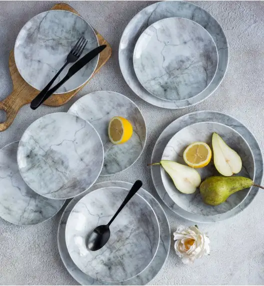 LUBIANA BOSS KERAJET | 002 MARMUREK | Serwis obiadowy 18/54 elementy | N001