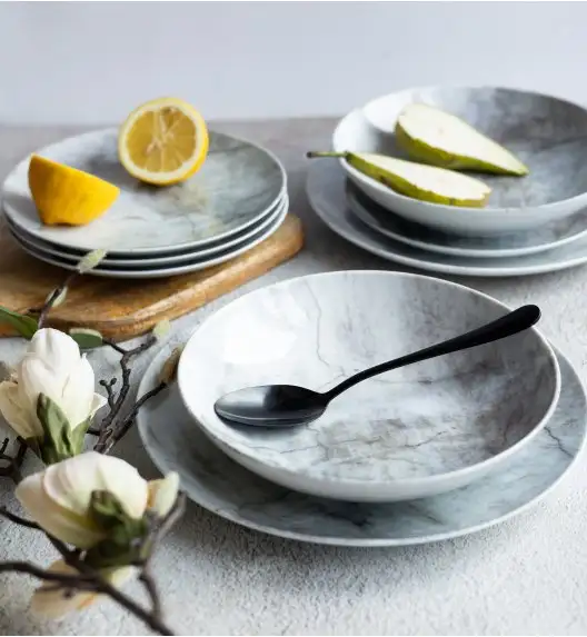 LUBIANA BOSS KERAJET | 002 MARMUREK | Serwis obiadowy 18/54 elementy | N001