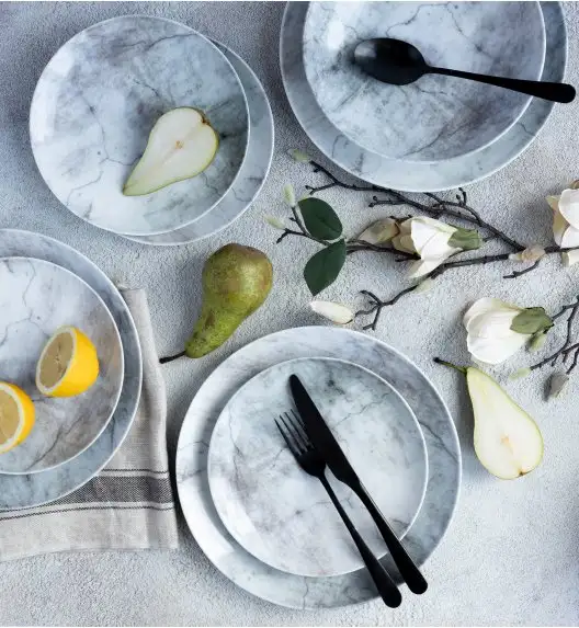 LUBIANA BOSS KERAJET | 002 MARMUREK | Serwis obiadowy 18/54 elementy | N001