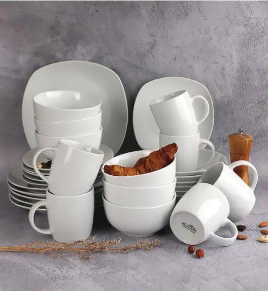 WATERSIDE EVERYDAY WHITE Serwis obiadowo-kawowy 30 el / 6 osób / porcelana