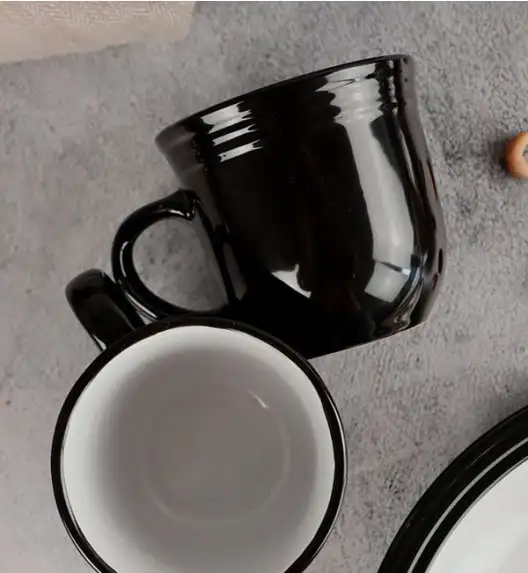 WATERSIDE CAMDEN BLACK Serwis obiadowy 16 el / 4 osób / porcelana