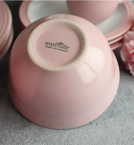 WYPRZEDAŻ! WATERSIDE CAMDEN PINK Serwis obiadowy 16 el / 4 osób / porcelana