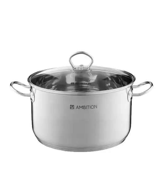 AMBITION ACERO Zestaw garnków z pokrywkami 14, 20, 22, 24 cm + garnki wysokie 22, 24 cm + wkład do gotowania na parze