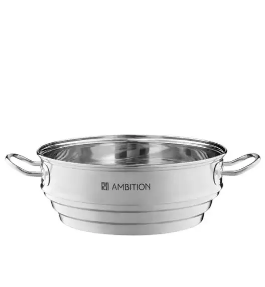 AMBITION ACERO Zestaw garnków z pokrywkami 14, 20, 22, 24 cm + garnki wysokie 22, 24 cm + wkład do gotowania na parze + czajnik 2,6 l
