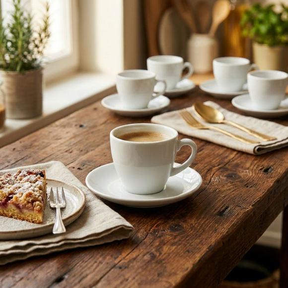 LUBIANA BISTRO / NANA 6x Filiżanka 100 ml + spodek 12 cm / porcelana