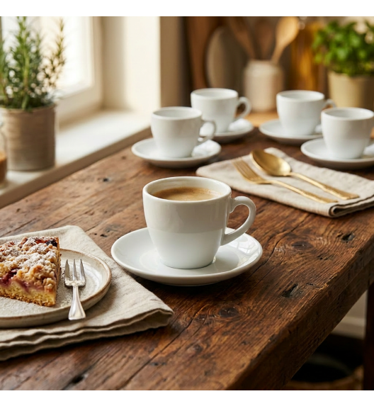 LUBIANA BISTRO / NANA 12x Filiżanka 100 ml + spodek 12 cm / porcelana