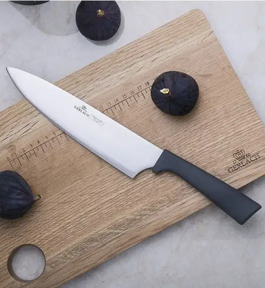 GERLACH SMART GREY Komplet 5 noży w bloku + nożyce do drobiu+ deska mała+ ostrzałka 3w1