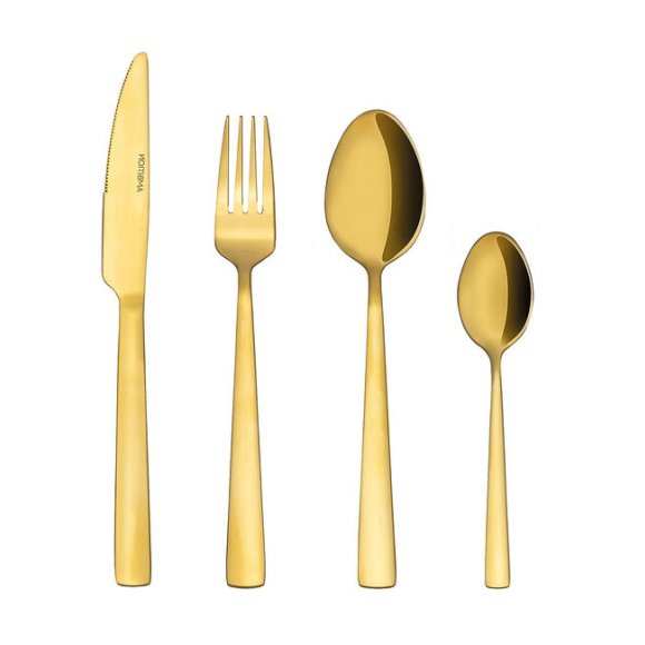 AMBITION MADENI GOLD Komplet sztućców złotych 48 el dla 12 osób w pudełku