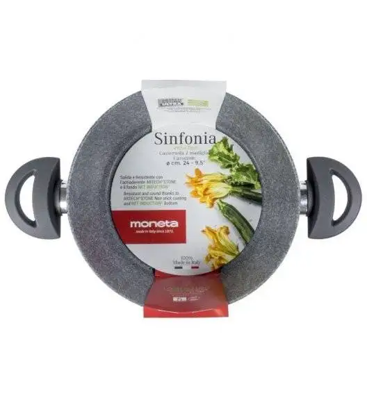 WYPRZEDAŻ! MONETA SINFONIA Garnek 20 cm / powłoka nieprzywierająca Artech Stone / indukcja