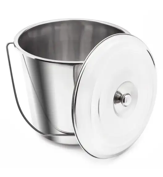 TADAR Wiadro gastronomiczne ze stali nierdzewnej z pokrywką 15 L