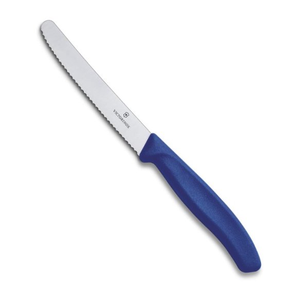 VICTORINOX SWISS CLASSIC Nóż ostrze ząbkowane / 11 cm / niebieski