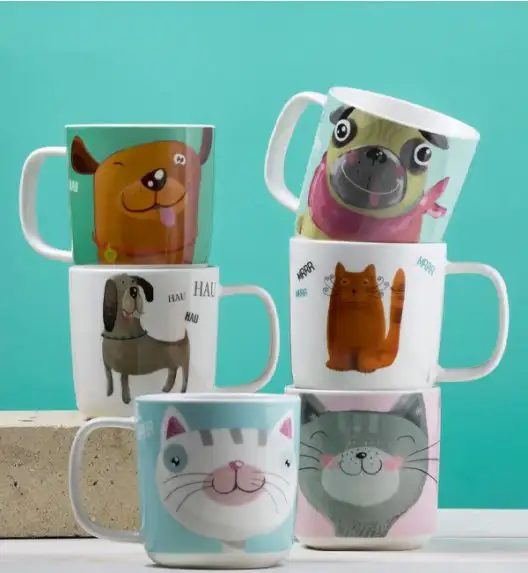 AMBITION PETS Kubek porcelanowy kot bury / 370 ml