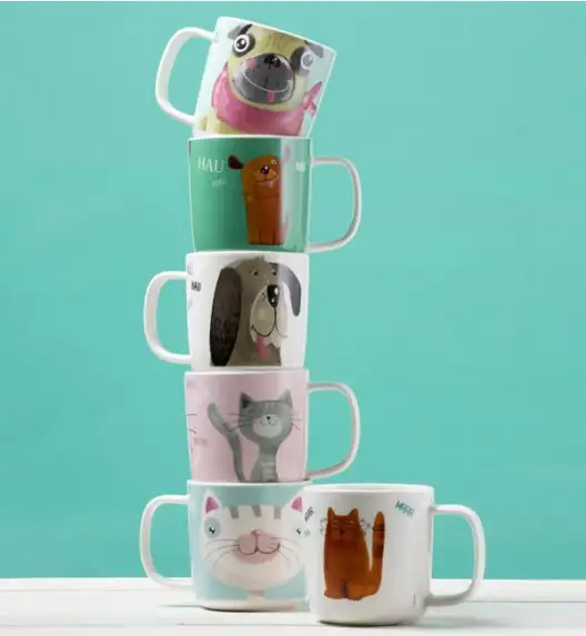 AMBITION PETS Kubek porcelanowy kot bury / 370 ml