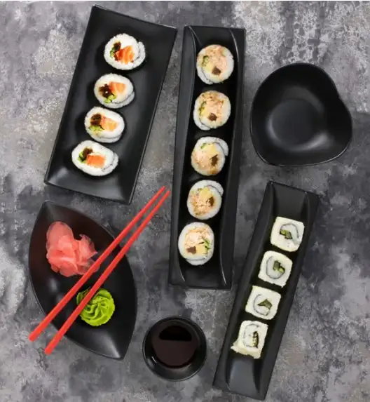 AMBITION SALSA Półmisek fala 26 x 10 cm / czarna porcelana