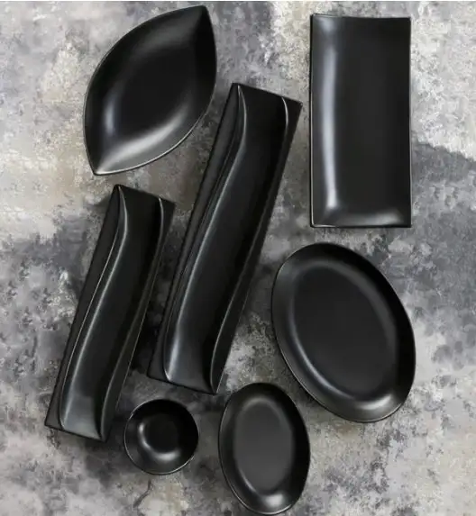 AMBITION SALSA Półmisek fala 26 x 10 cm / czarna porcelana