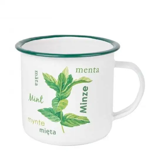 WYPRZEDAŻ! TADAR RETRO Kubek / garnuszek emaliowany Mięta / 750 ml / indukcja