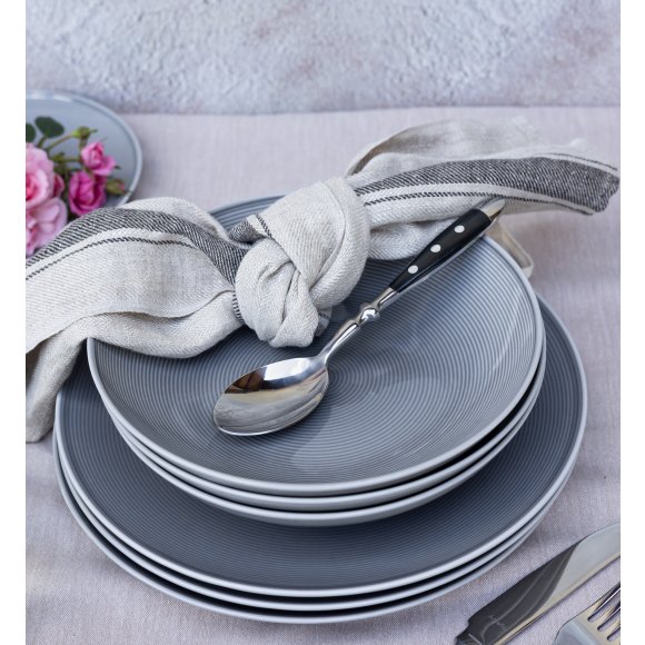 LUBIANA ETO MODERN K1 OPK Serwis obiadowy szary 18 el / 6 osób / porcelana ręcznie malowana