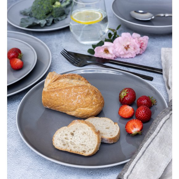 LUBIANA ETO MODERN K1 OPK Serwis obiadowy szary 18 el / 6 osób / porcelana ręcznie malowana