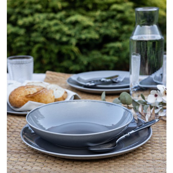 LUBIANA ETO MODERN K1 OPK Serwis obiadowy szary 18 el / 6 osób / porcelana ręcznie malowana