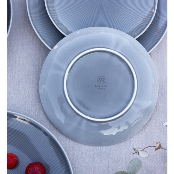 LUBIANA ETO MODERN K1 OPK Serwis obiadowy szary 18 el / 6 osób / porcelana ręcznie malowana