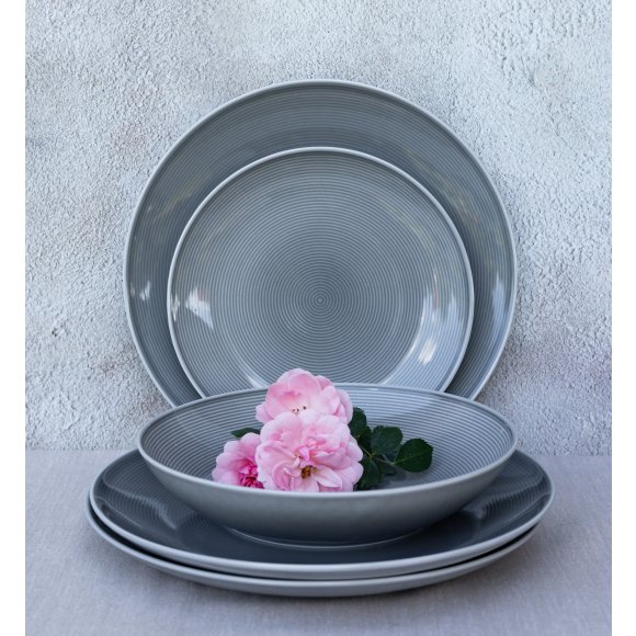 LUBIANA ETO MODERN K1 OPK Serwis obiadowy szary 18 el / 6 osób / porcelana ręcznie malowana