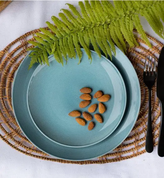 LUBIANA ETO MODERN K6 OPK Serwis obiadowy / niebieski 18 el / 6 osób / porcelana ręcznie malowana