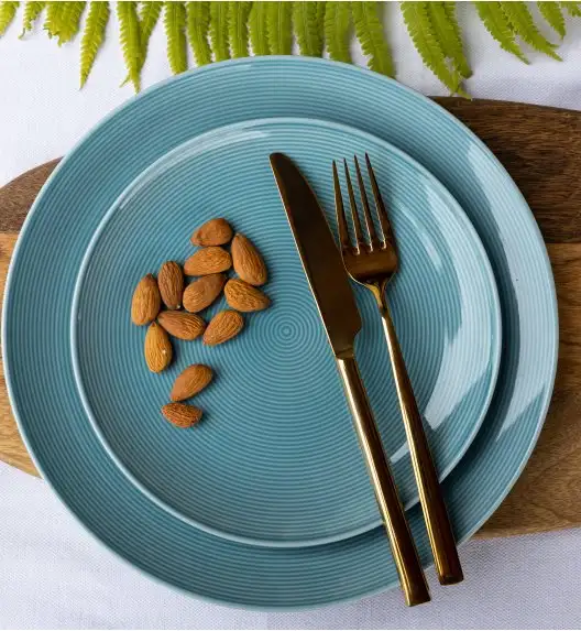 LUBIANA ETO MODERN K6 OPK Serwis obiadowy / niebieski 36 el / 12 osób / porcelana ręcznie malowana